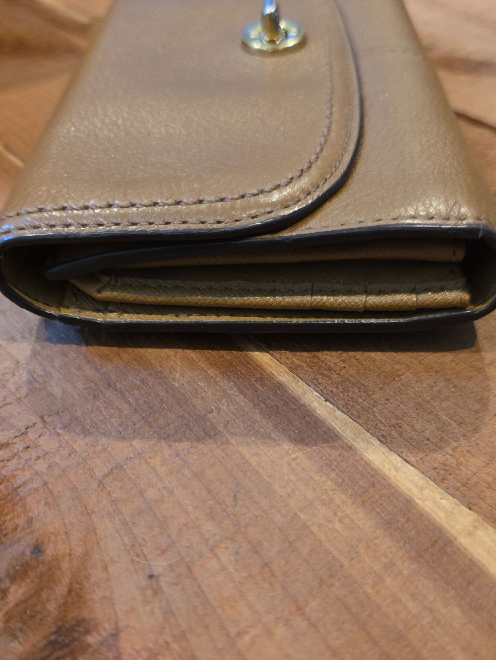 Coach Tan Full Size Pebble Leather Wallet - Picture 3 of 5